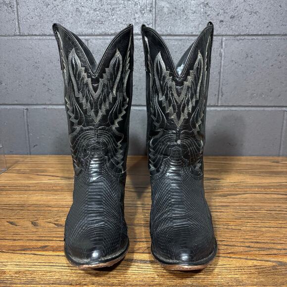 Vintage Laredo 4574 Black Snakeskin Leather Cowboy Boots Men’s 11 Made In Mexico - Picture 3 of 8